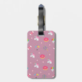 niedliche rosa emoji gepäckanhänger (Rückseite vertikal)
