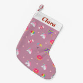 niedliche rosa emoji kleiner weihnachtsstrumpf (Vorderansicht (hängend))