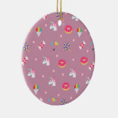 niedliche rosa Emoji unicorns Bonbons Blume Lollip Keramik Ornament (Rechts)
