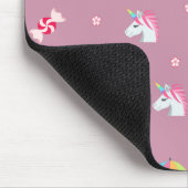 niedliche rosa Emoji unicorns Bonbons Blume Lollip Mousepad (Ecke)