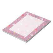 niedliche rosa Emoji unicorns Bonbons Blume Lollip Notizblock (Rotiert)