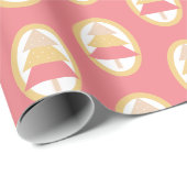 Niedliche Rosa erthy Tones Frohe Weihnachtsbaum Geschenkpapier (Rolleneckpunkt)