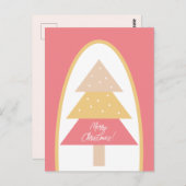 Niedliche Rosa erthy Tones Frohe Weihnachtsbaum Postkarte (Vorne/Hinten)