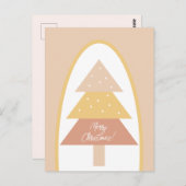 Niedliche Rosa erthy Tones Frohe Weihnachtsbaum Postkarte (Vorne/Hinten)