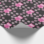 Niedliche Rosa Eule Geschenkpapier (Ecke)