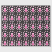 Niedliche Rosa Eule Geschenkpapier (Flach)