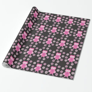 Niedliche Rosa Eule Geschenkpapier