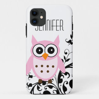 Niedliche rosa Eule, Ihr Name, iPhone 5 Fall Case-Mate iPhone Hülle