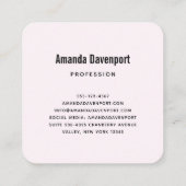 Niedliche rosa Eule im Cup Quadratische Visitenkarte (Rückseite)