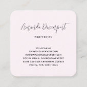 Niedliche rosa Eule im Cup Quadratische Visitenkarte (Rückseite)