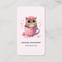 Niedliche rosa Eule im Cup