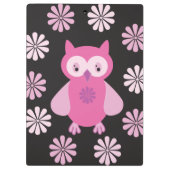 Niedliche Rosa Eule Klemmbrett (Rückseite)