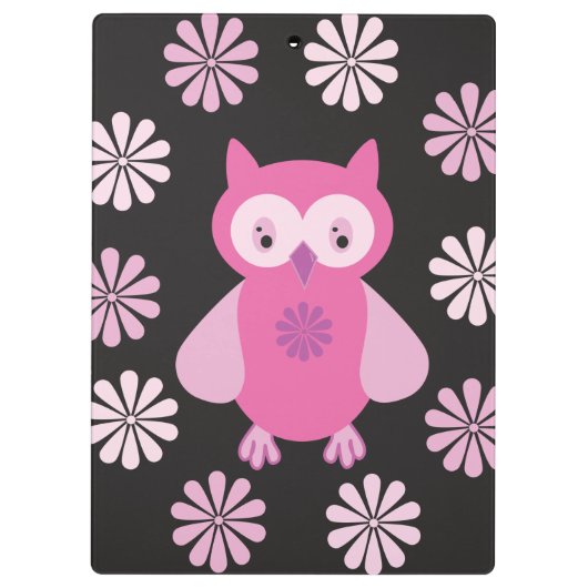 Niedliche Rosa Eule Klemmbrett (Rückseite)