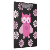 Niedliche Rosa Eule Klemmbrett (Rechts)