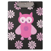 Niedliche Rosa Eule Klemmbrett (Vorderseite)