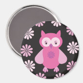 Niedliche Rosa Eule Magnet (Vorderseite/Rückseite)