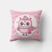 Niedliche Rosa Eule mit Scarf Kissen (Rückseite)