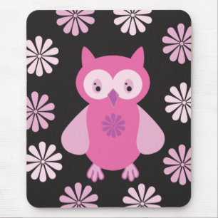 Niedliche Rosa Eule Mousepad