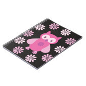 Niedliche Rosa Eule Notizblock (Linke Seite)