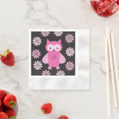 Niedliche Rosa Eule Serviette (Beispiel)