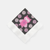 Niedliche Rosa Eule Serviette (Ecke)