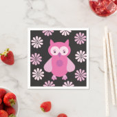 Niedliche Rosa Eule Serviette (Beispiel)