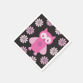 Niedliche Rosa Eule Serviette (Ecke)