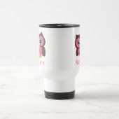 Niedliche rosa Eulen-personalisierte Reise-Tasse Reisebecher (Mittel)