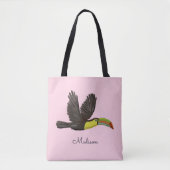 Niedliche rosa exotische tropische Toucan Bird Cus Tasche (Vorderseite)