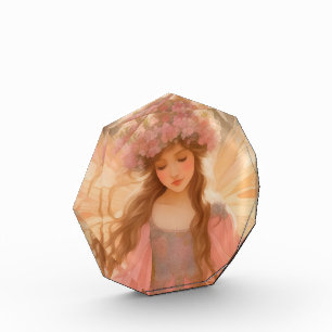 Niedliche Rosa Fairy Fantasy Malerei Fotoblock