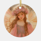 Niedliche Rosa Fairy Fantasy Malerei Keramik Ornament (Vorne)