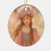Niedliche Rosa Fairy Fantasy Malerei Keramik Ornament (Links)
