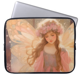 Niedliche Rosa Fairy Fantasy Malerei Laptopschutzhülle