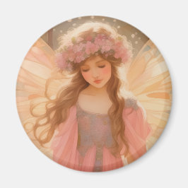 Niedliche Rosa Fairy Fantasy Malerei Magnet