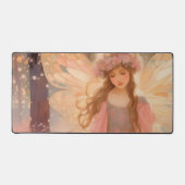 Niedliche Rosa Fairy Fantasy Malerei Schreibtischunterlage (Vorderseite)