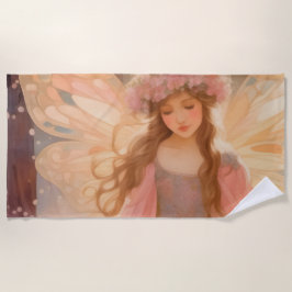 Niedliche Rosa Fairy Fantasy Malerei Strandtuch
