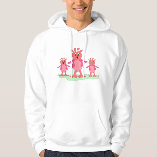 Niedliche rosa Fantasiewesen Whimsistische Außerir Hoodie (Vorderseite)