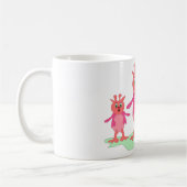 Niedliche rosa Fantasiewesen Whimsistische Außerir Kaffeetasse (Links)
