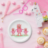 Niedliche rosa Fantasiewesen Whimsistische Außerir Pappteller (Party)