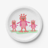 Niedliche rosa Fantasiewesen Whimsistische Außerir Pappteller (Vorderseite)