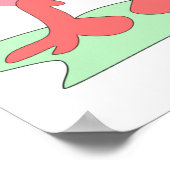 Niedliche rosa Fantasiewesen Whimsistische Außerir Poster (Ecke)