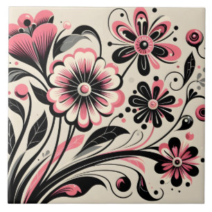 Niedliche Rosa Farbe Pop Blume Fliese