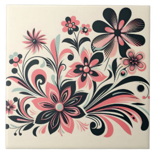 Niedliche Rosa Farbe Pop Blume Fliese