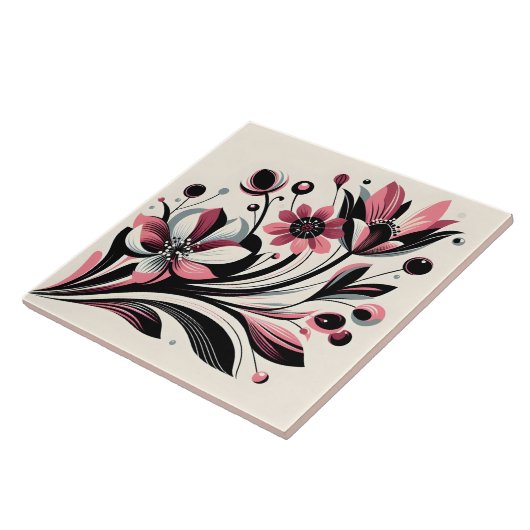 Niedliche Rosa Farbe Pop Blume Fliese (Seite)