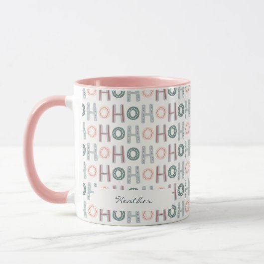 Niedliche Rosa-Feiertage-Tasse Tasse (Links)