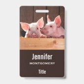 Niedliche rosa Ferkel Tierfotos Ausweis (Rückseite)