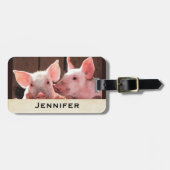 Niedliche rosa Ferkel Tierfotos Gepäckanhänger (Vorderseite horizontal)