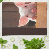 Niedliche rosa Ferkel Tierfotos Geschirrtuch (Gefaltet)