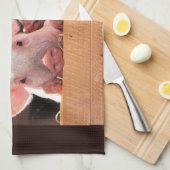 Niedliche rosa Ferkel Tierfotos Geschirrtuch (Viertel Falte)