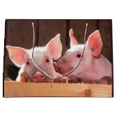 Niedliche rosa Ferkel Tierfotos Große Geschenktüte (Vorderseite)